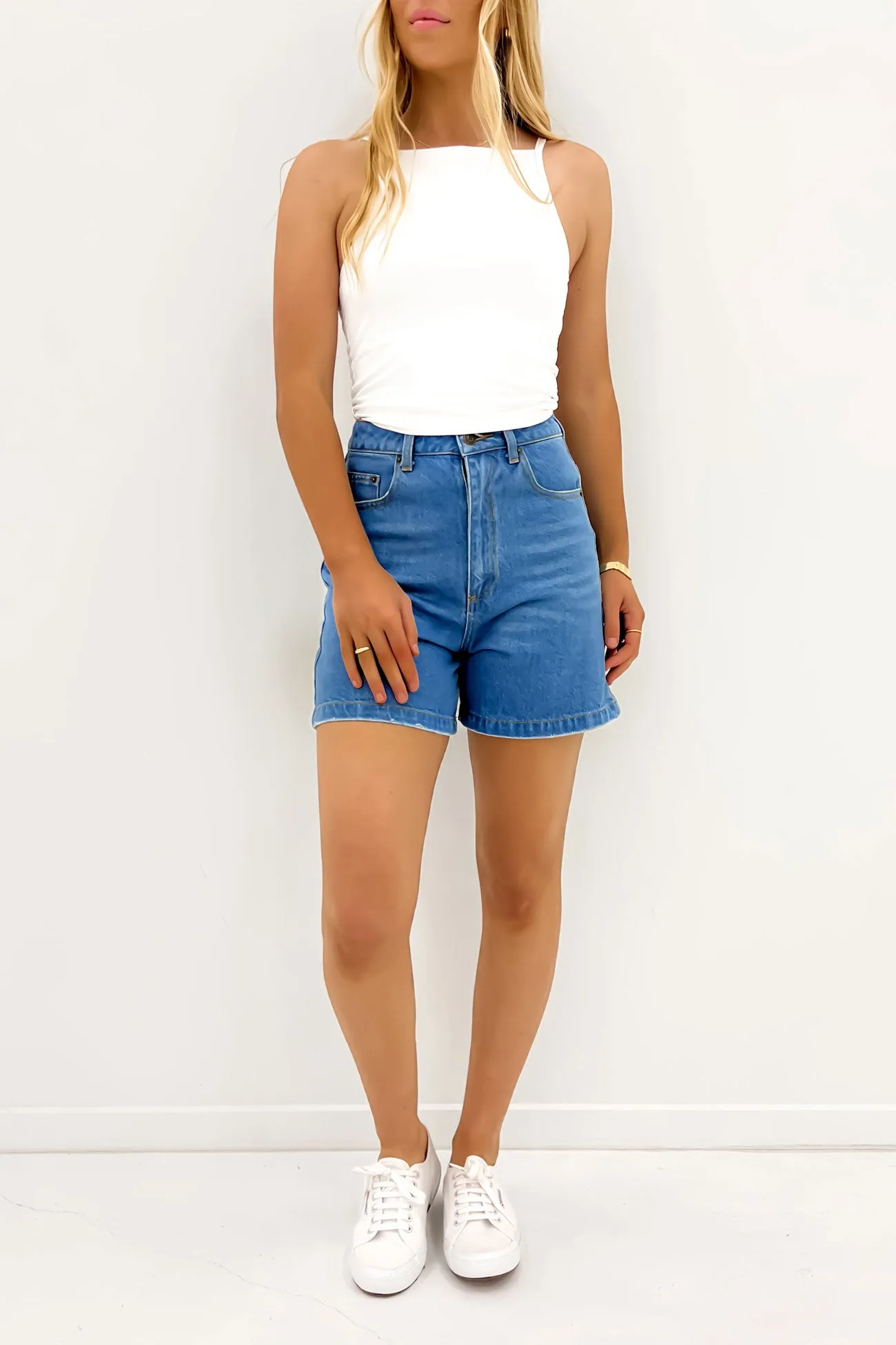 Weekend Casual Hot Day Escape Denim Short Washed Blue