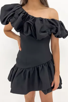 Abba Dress Black Calm Texture Timeless Layer