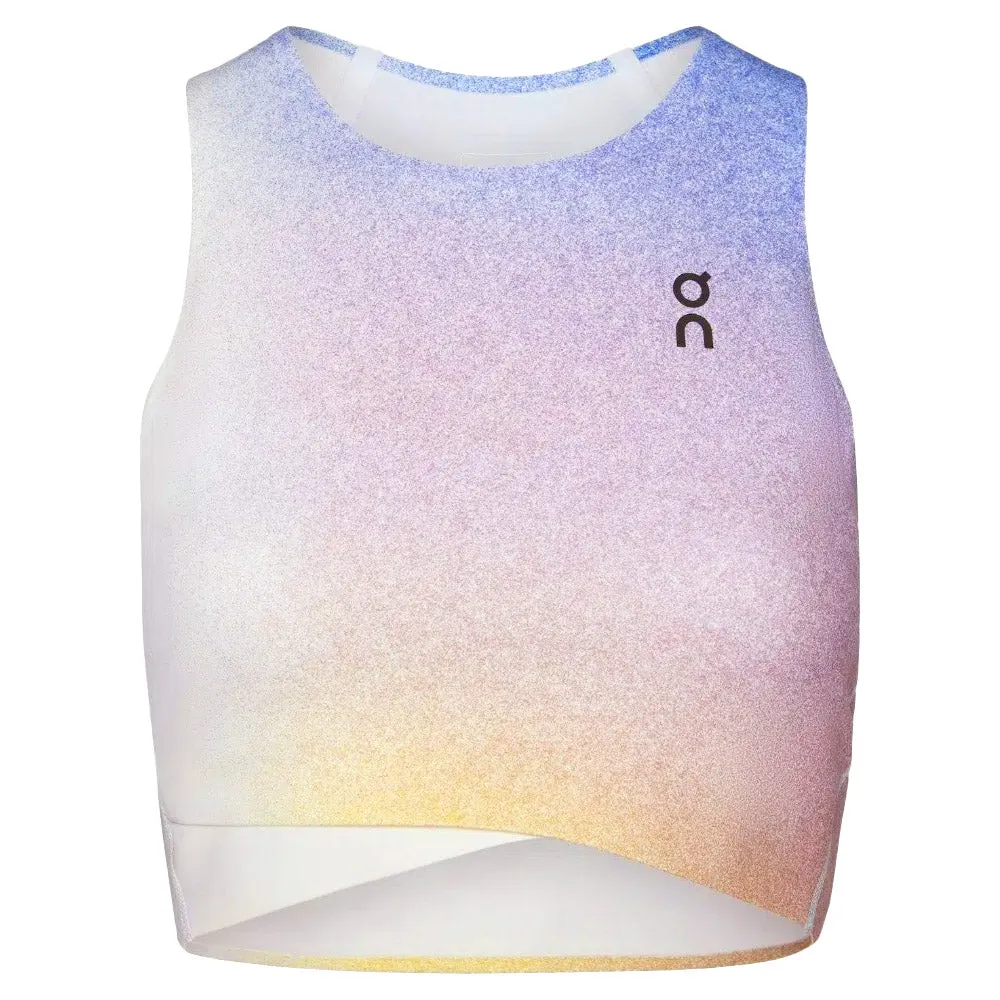 Easy Care On Women's Court Crop Top - White/Indigo Fashion-Forward Striped Design