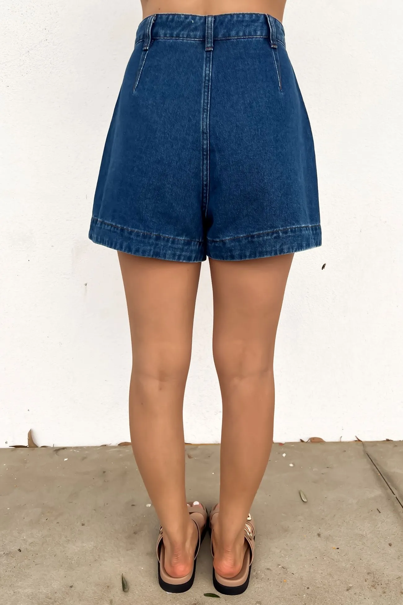 Animal Print Silas Denim Short Indigo