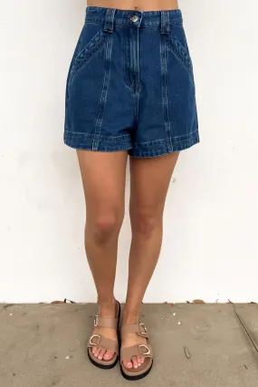 Moisture Management System Quick Access Cargo Pockets Silas Denim Short Indigo