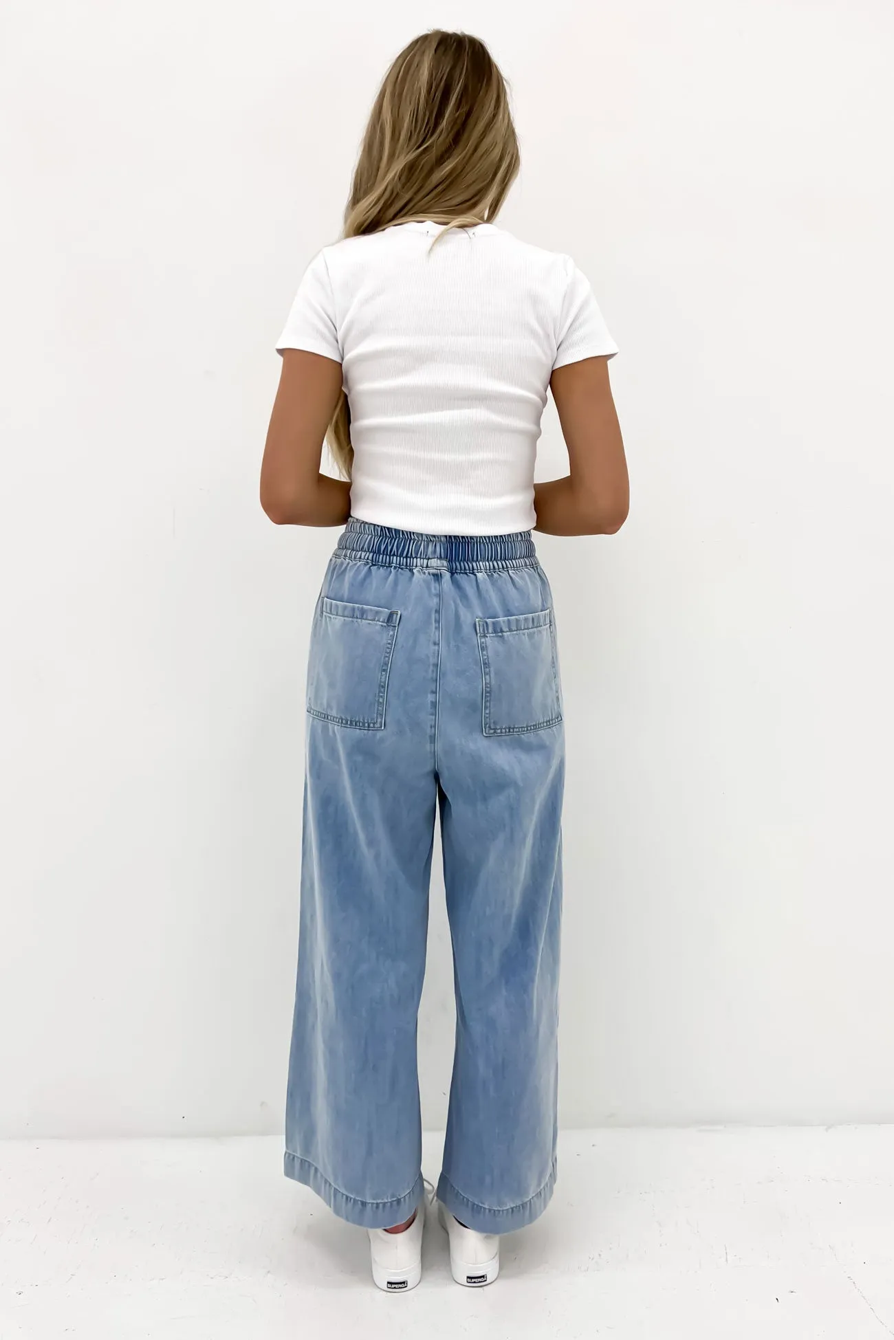 Rana Denim Pant Light Blue CompressionFitFabric Smooth Fit Lining