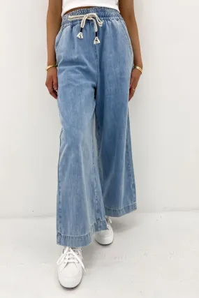 Cuffed hem Chilly Day Wear Rana Denim Pant Light Blue
