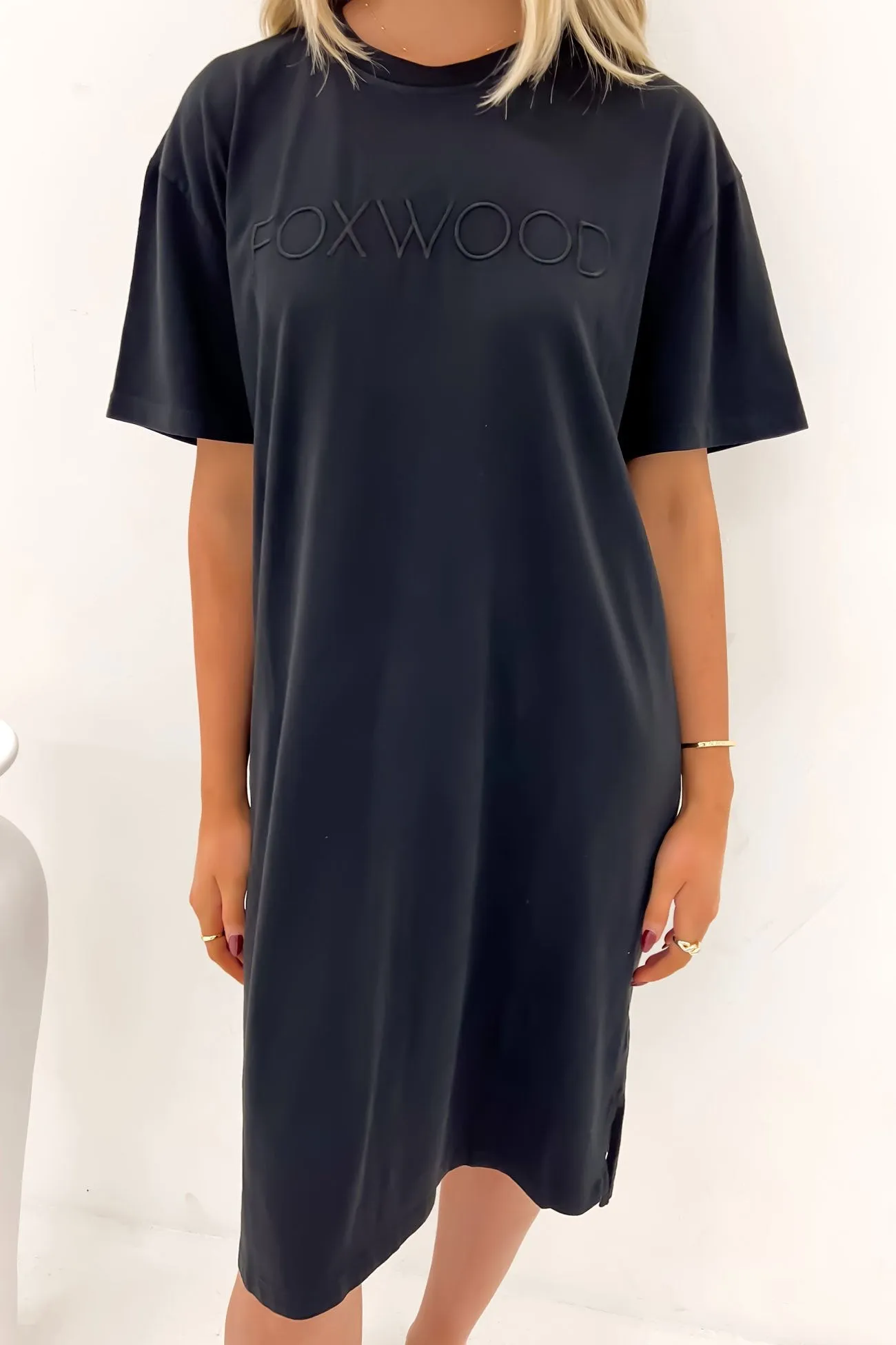 Feel Good Simplified Tee Dress Washed Black