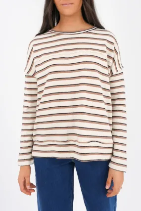 Sleek Fit Stone Wash Process Berkley Stripe Tee Stripe