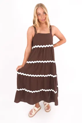 Pure Piece Willa Maxi Dress Chocolate