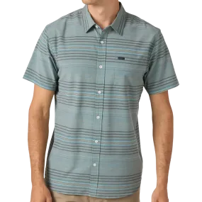 Men's Traverse Stripe Short Sleeve Shirt UVProtection Coating Fade Resistant Treatment
