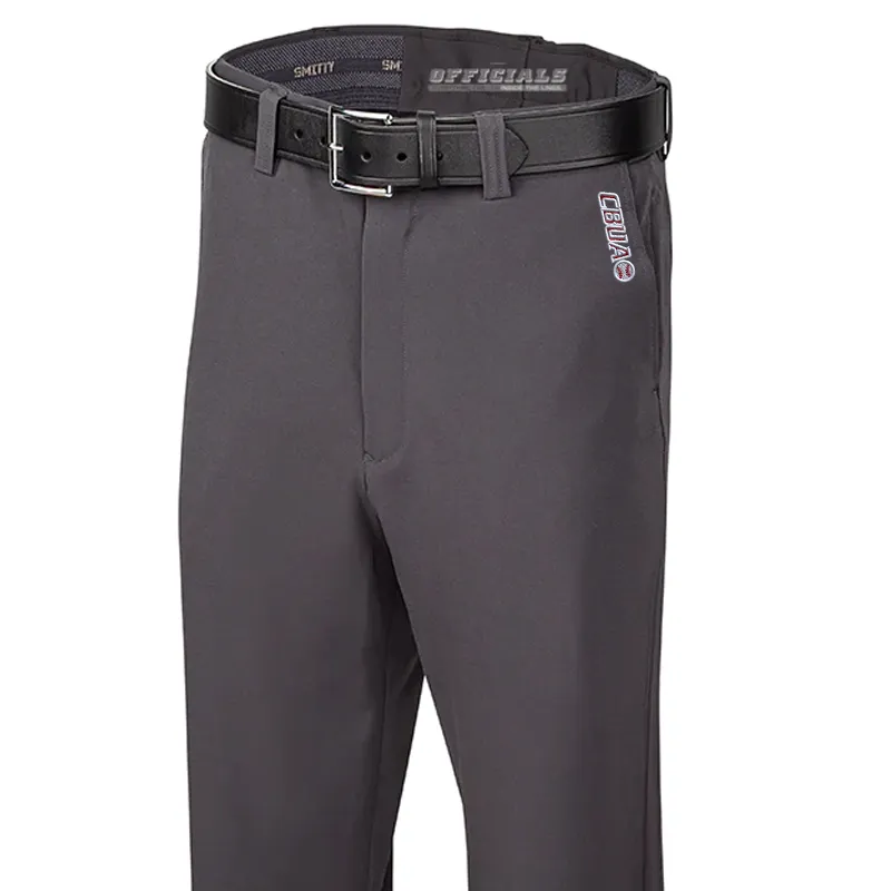Seamless Waistband CBUAO Logo Charcoal 4-Way Stretch Flat Front Pants