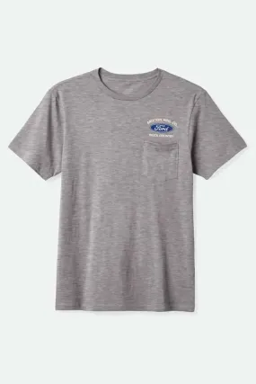 Ford Truck Country Short Sleeve Pocket Tee Heather Grey Street Style Double Stitched Hem