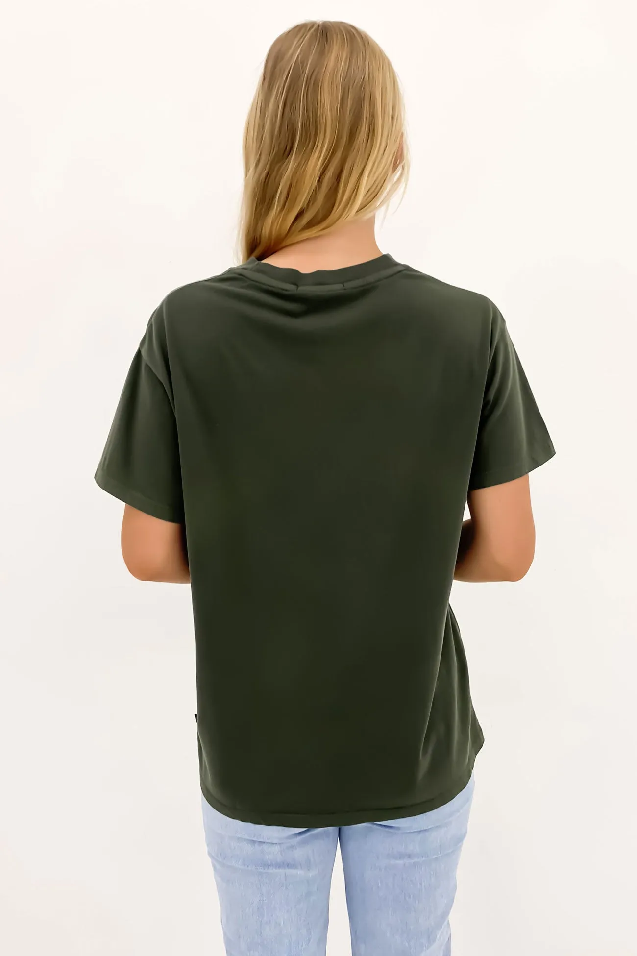 Heritage Tee 2 Forest Green Self Fabric Tape Soft Finish