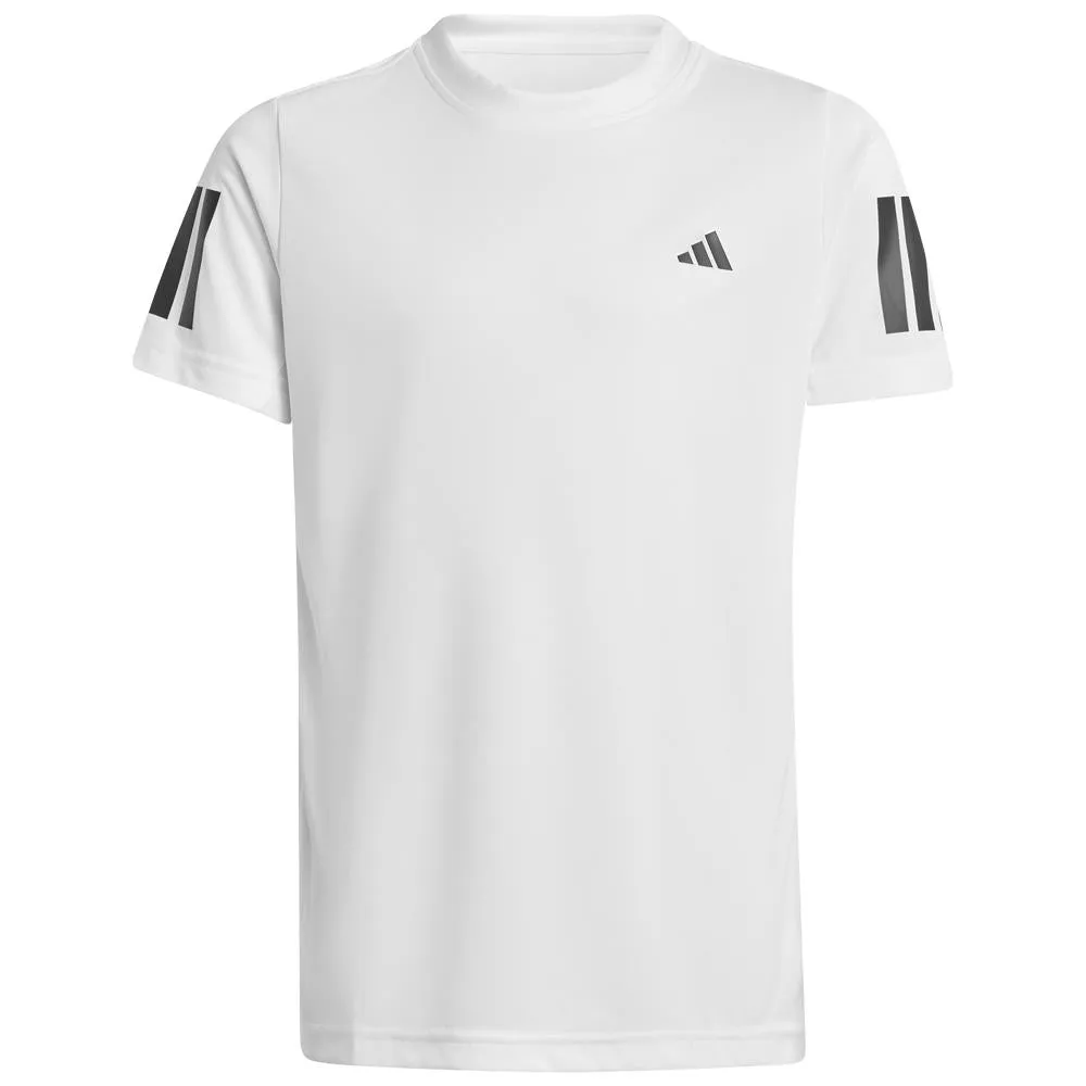 UV Protection adidas Boys Club 3 Stripe Tee - White/Black