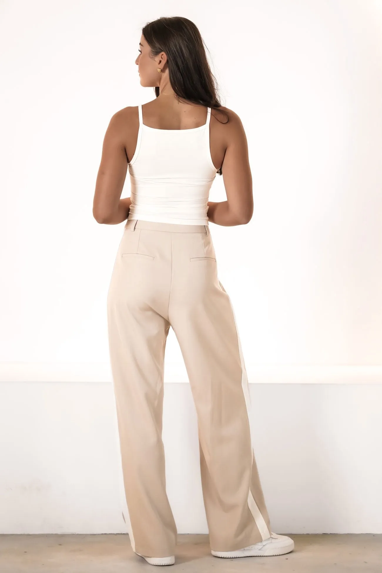 Lucas Stripe Pant Beige Odor control