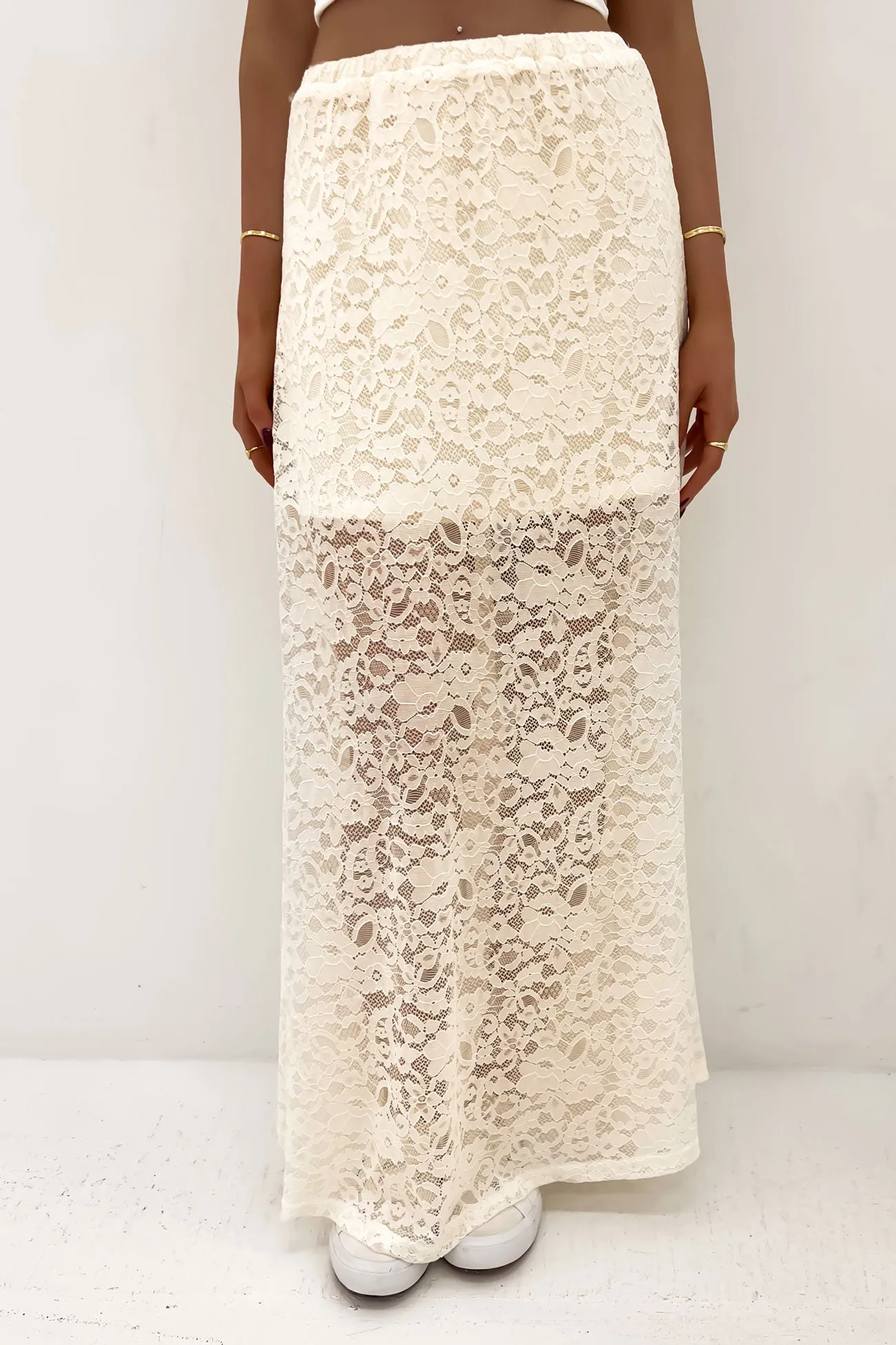 Finch Maxi Skirt Cream Easy Layers