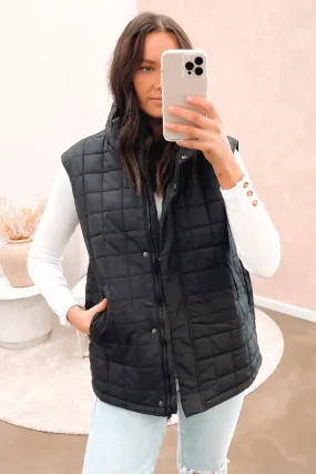 Waterproof Fabric Hollie Puffer Vest Black