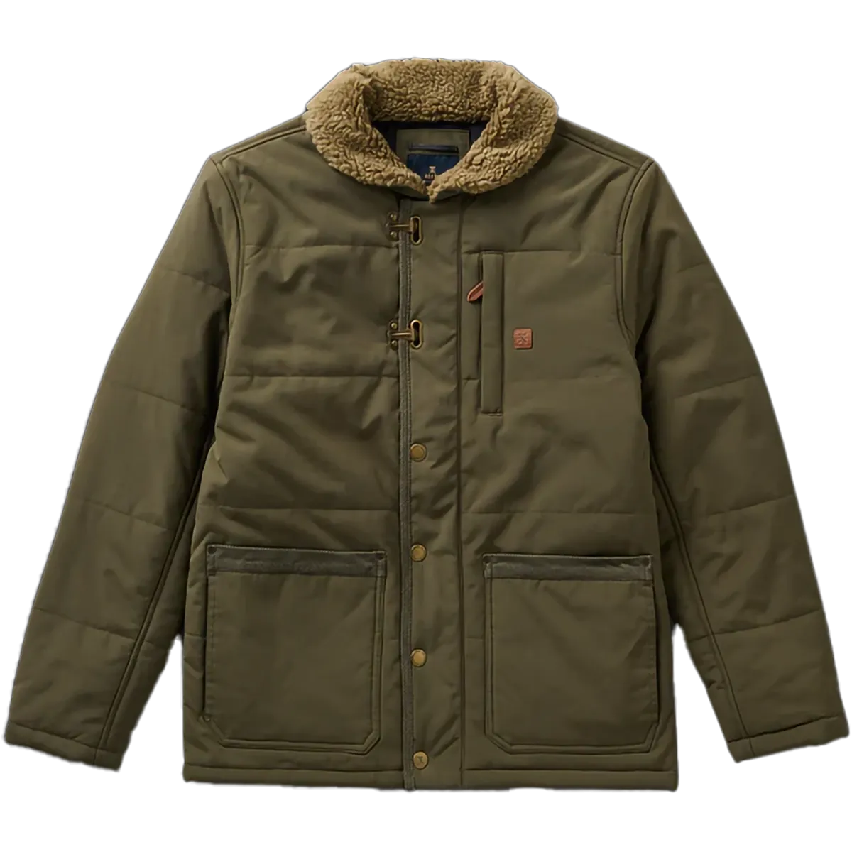 Vegan Leather Accents Green Material Men's Axeman Jacket