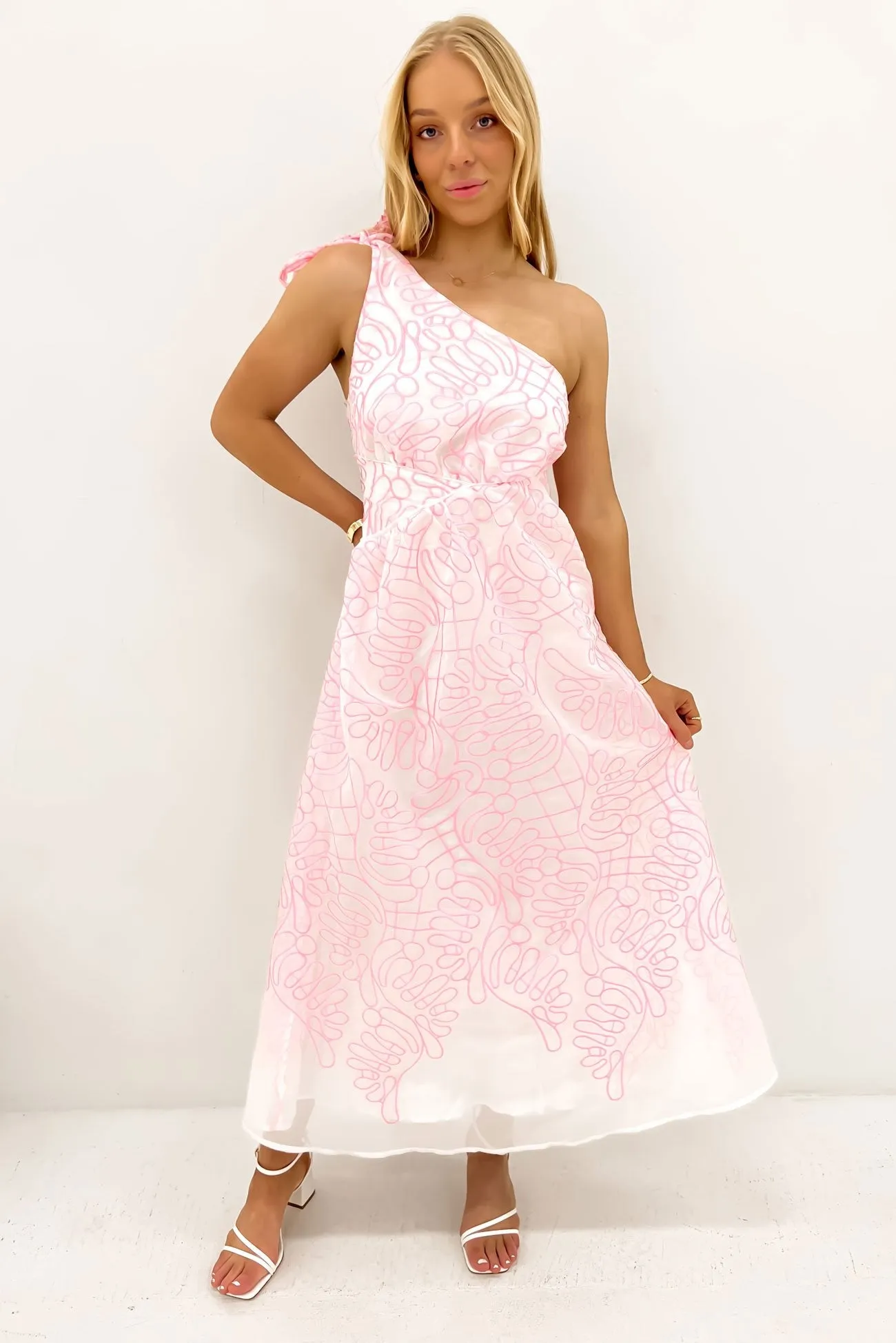 effortless grace Paige Midi Dress Pink