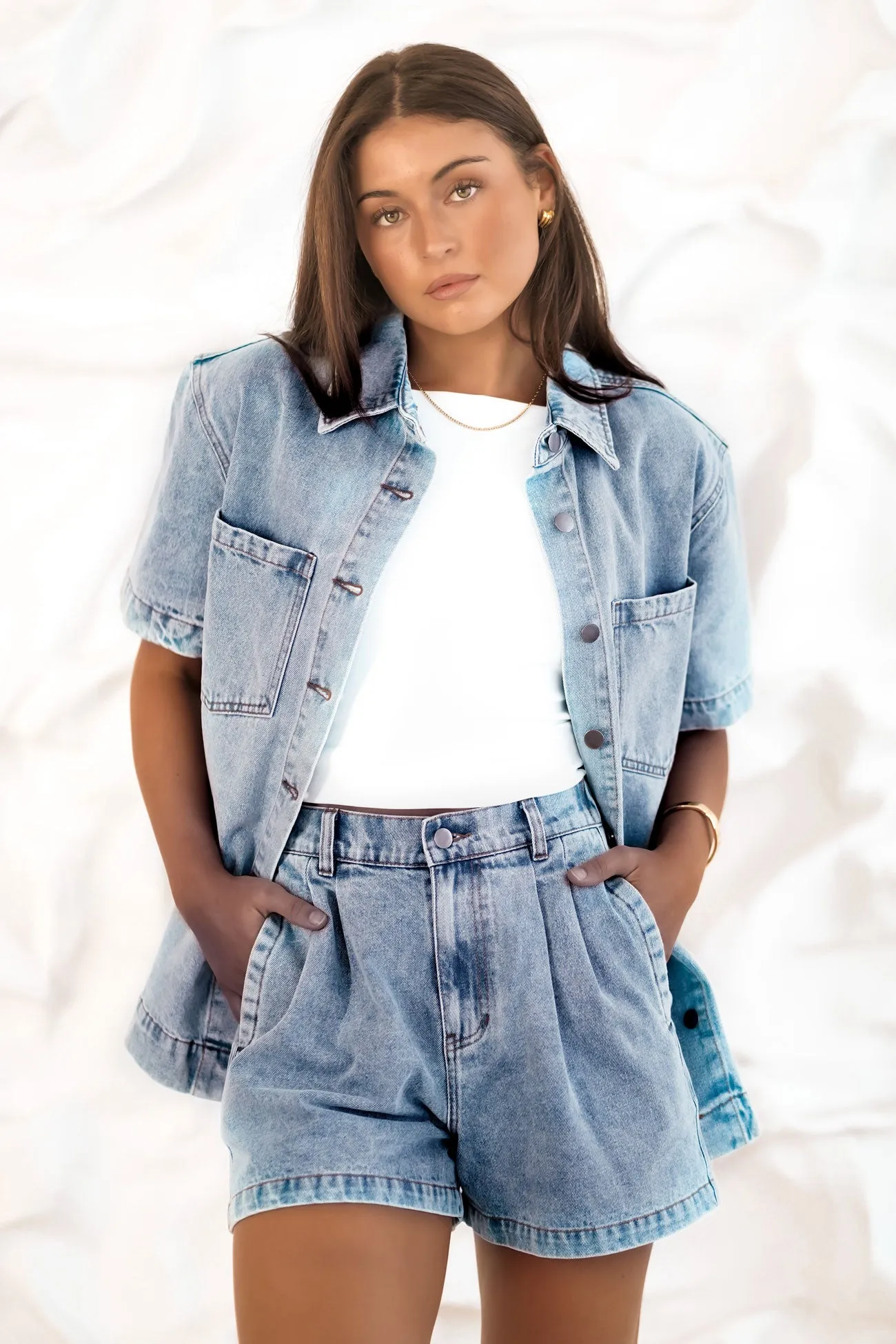Sophisticated Look Tatum Denim Shirt Clear Water Blue