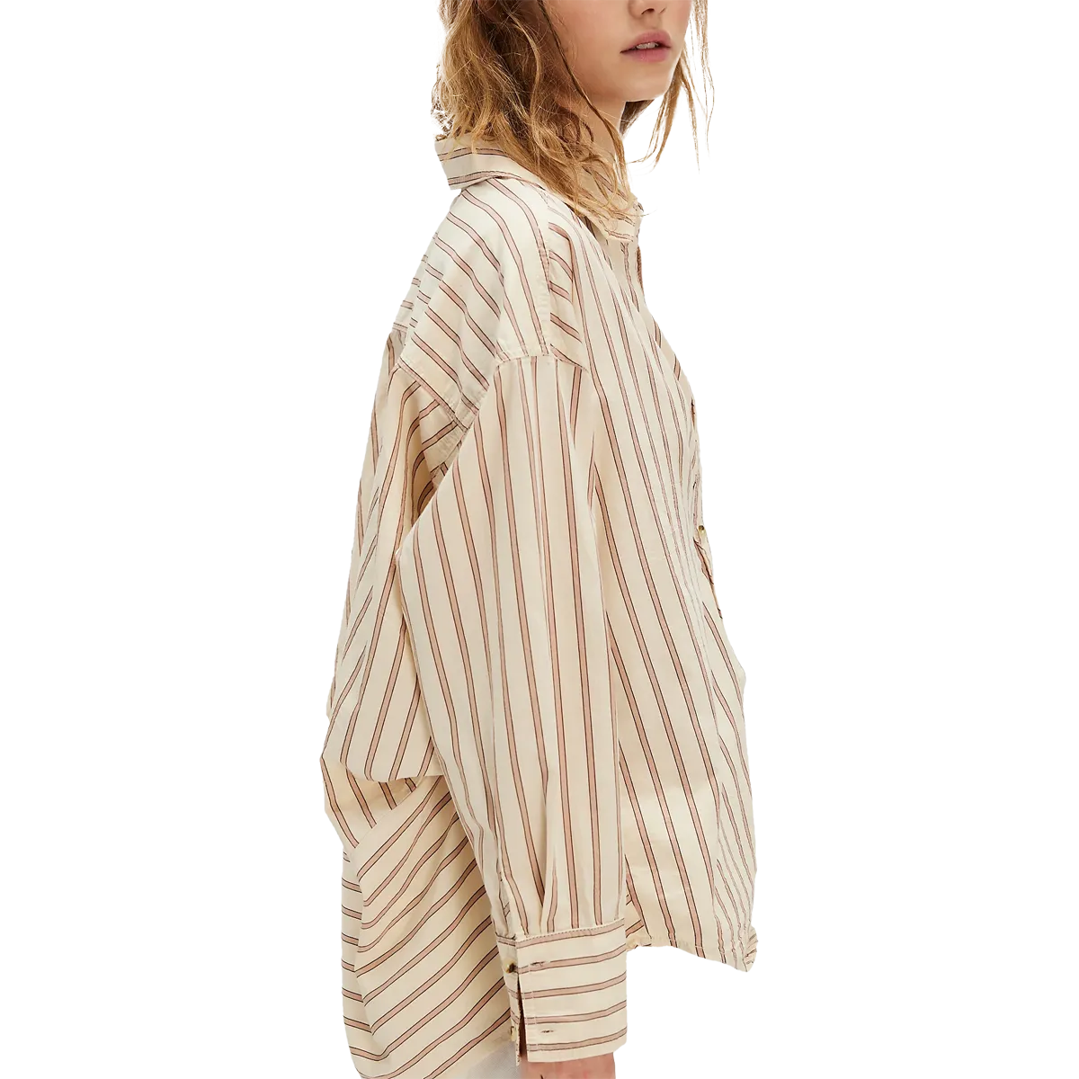 Women's Striped Varsity Vibes Shirt FrenchTerryTexture