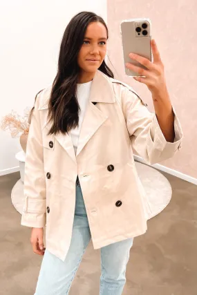 Edith Pleather Jacket Cream Lightweight insulation Quick drying material