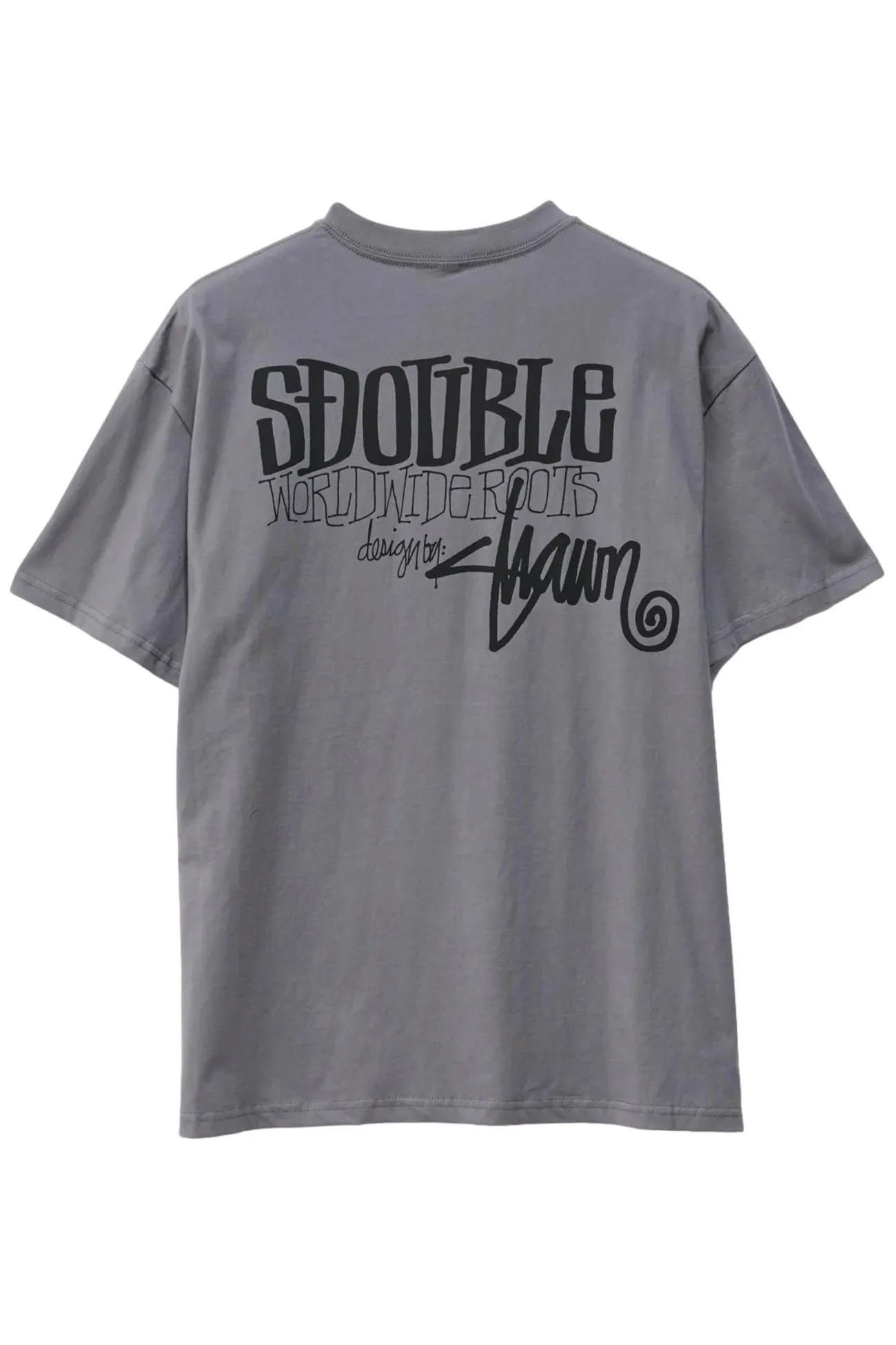 Layered Collar World Wide Roots Tee Steel Grey