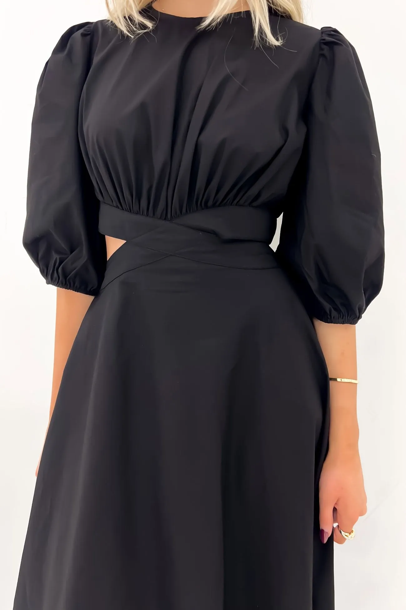 Light Bow Urban Wear Ava Maxi Dress Black
