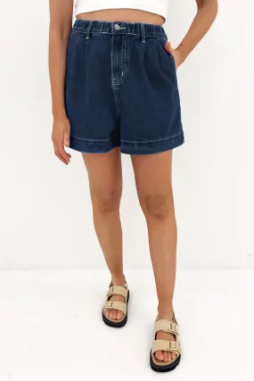 Serina Denim Short Dark Blue Beach essential Light Wear