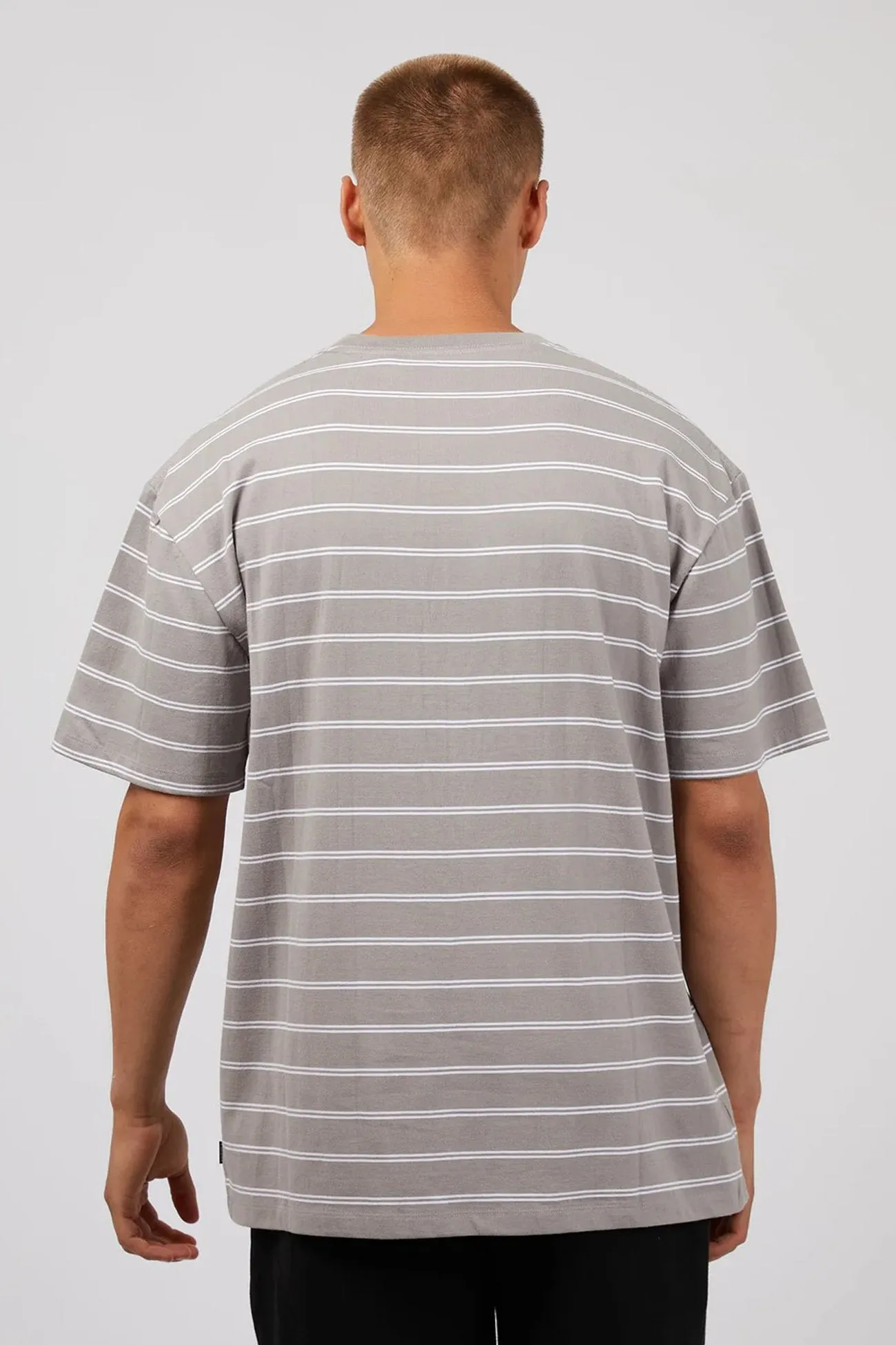 Essential Theory Stripe Tee Grey Urban Casual Look Informal charm