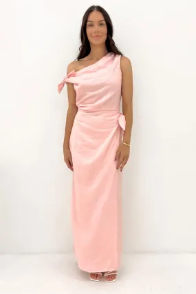 Elana Maxi Dress Pink Sleek and Flattering Vibrant Tone