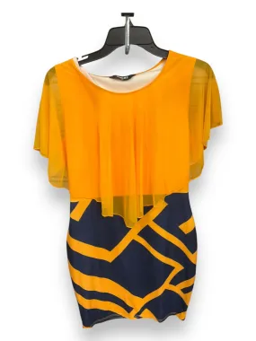 Seamless Finish Dress Casual Short By Clothes Mentor In Blue & Gold, Size: Xl