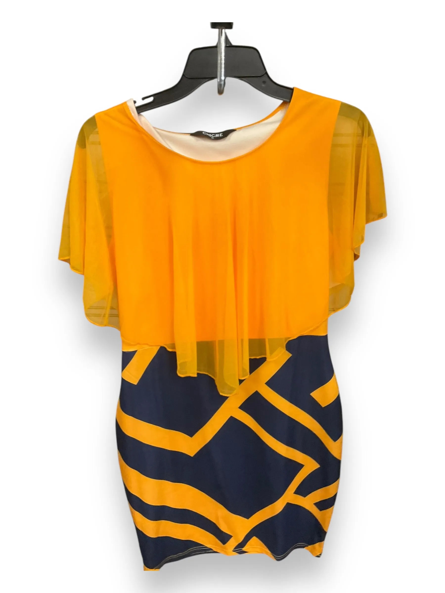 Seamless Finish Dress Casual Short By Clothes Mentor In Blue & Gold, Size: Xl