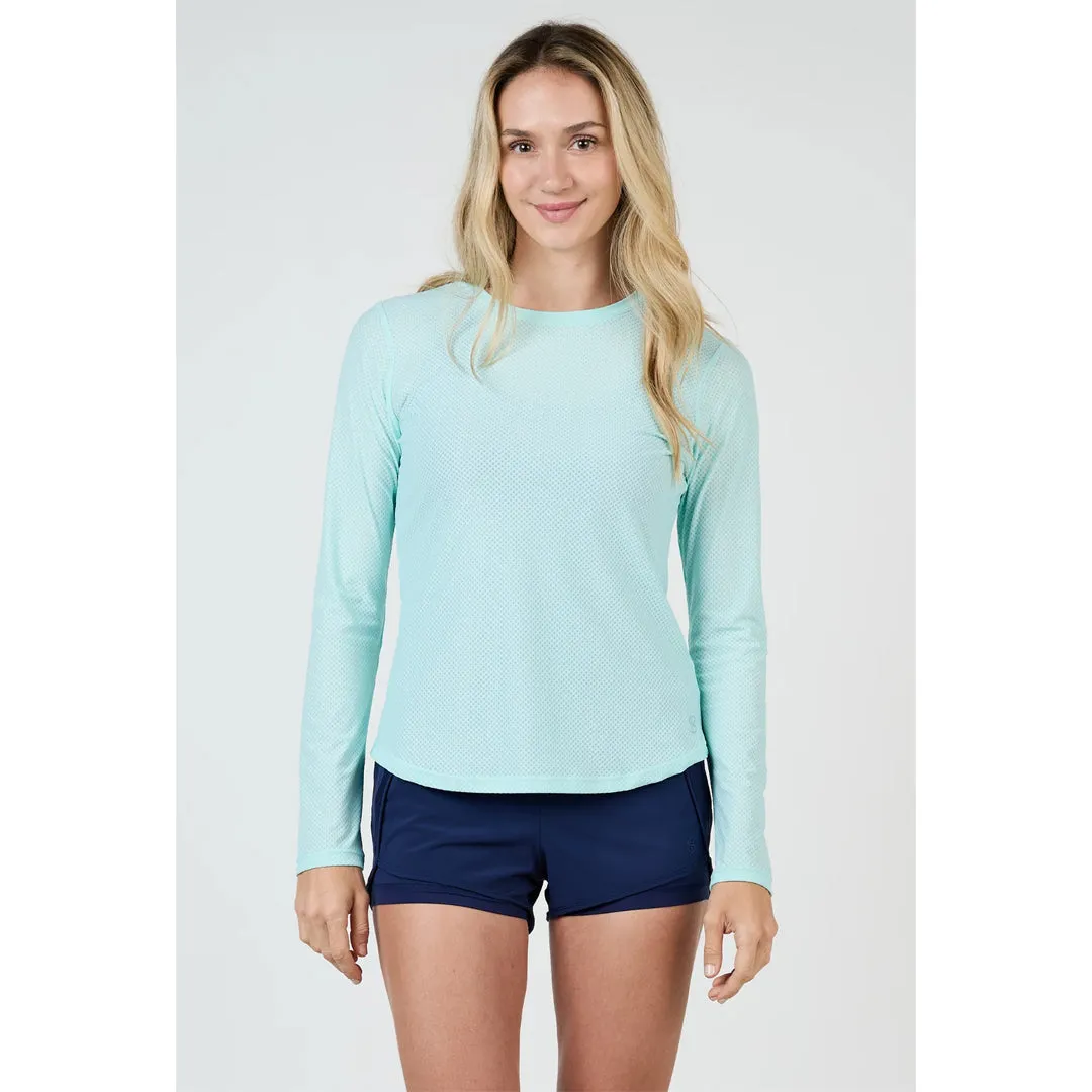 elastic waistband Sofibella Women's UV Colours Staples Mesh Long Sleeve - Blue Light Fur-Like High-Tensile Strength