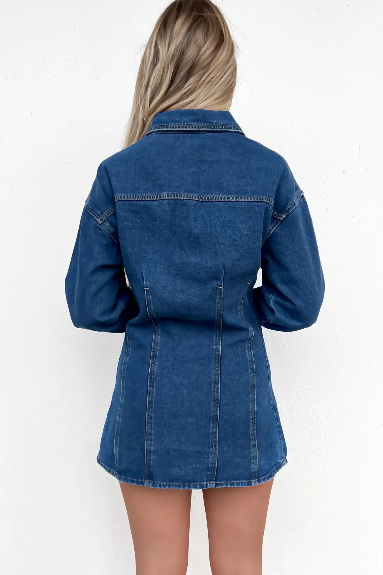 Climate-Adaptive Jacky Denim Mini Dress Indigo