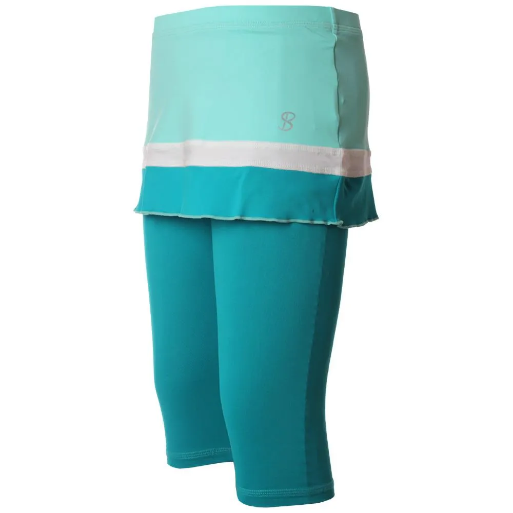 Adjustable features Laced Sofibella Girls Harmonia Run Abaza Skort Capri - Air/Surf