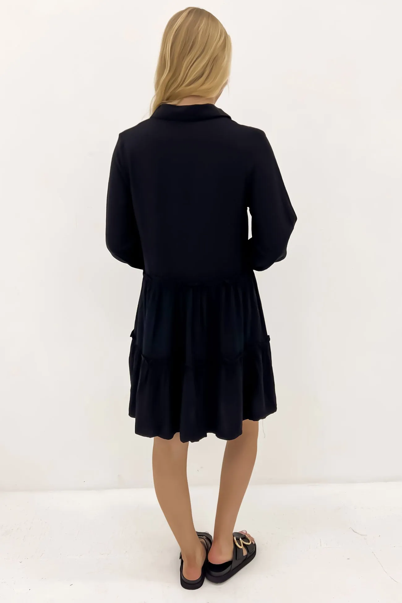 Hahnee Mini Dress Black Chilly Weather Layer