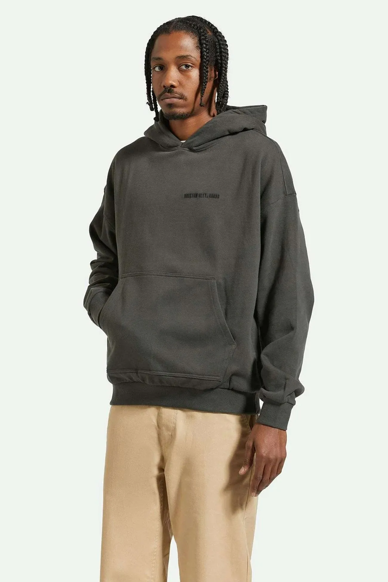 Embroidered Heavy Weight Hood Washed Black CompactPacking Sustainable Recycled Material