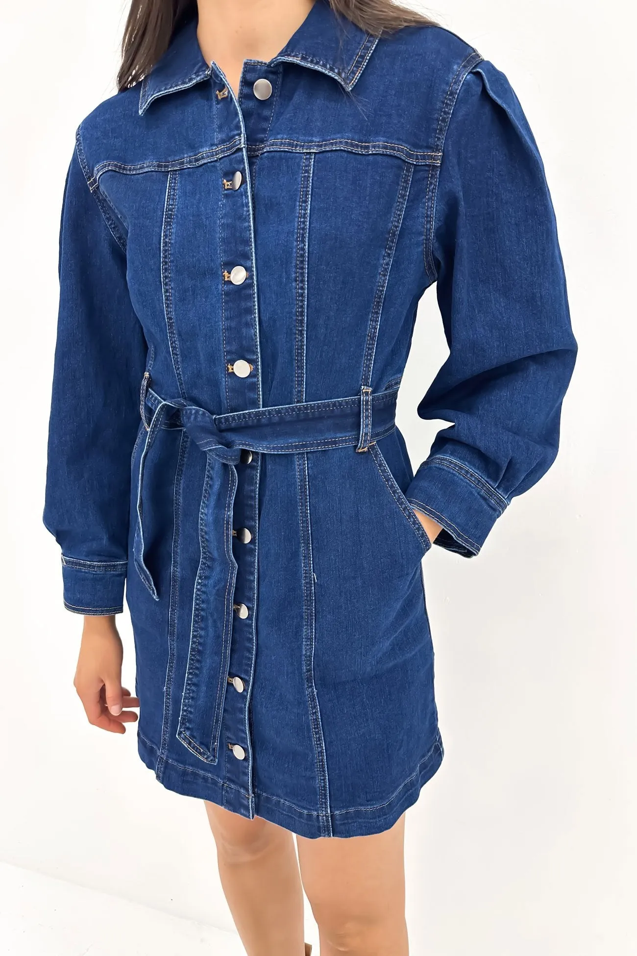 Versatile Wear Jaydence Denim Mini Dress Indigo