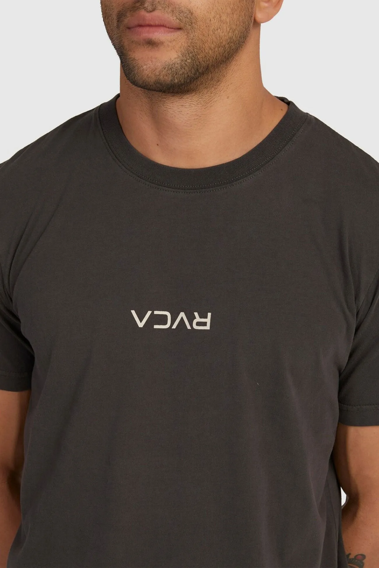 Eco Friendly Fabric Weekend Essential RVCA Mini Flipped Short Sleeve Tee Washed Black