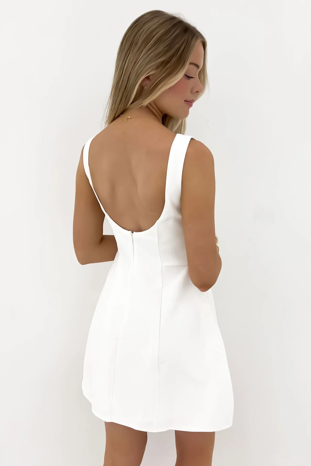Alix Mini Dress White Practical work-to-play piece Sleek And Stylish