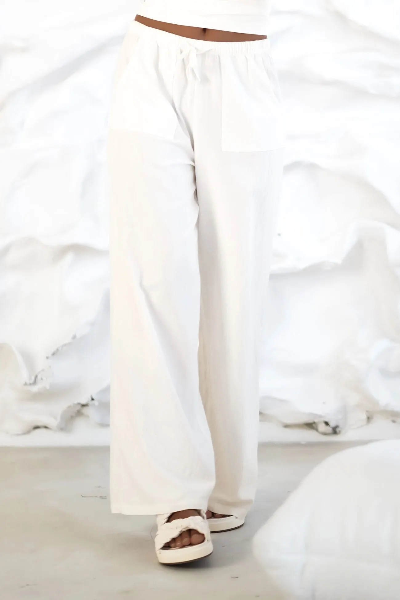 Breathable mesh Elijah Beach Pant White