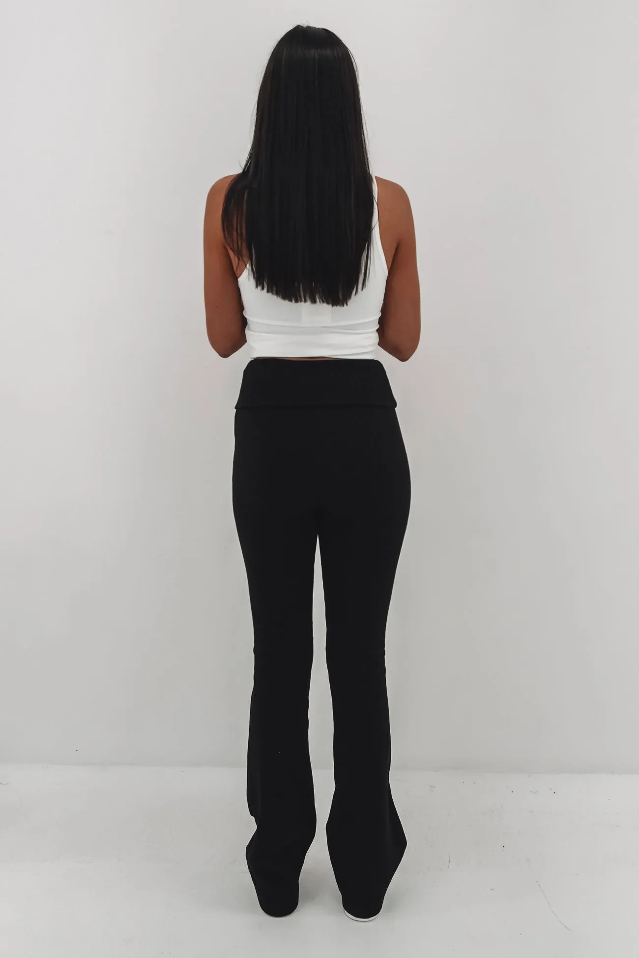 Quick Access Zippers Basic Look Elina Flare Pant Black