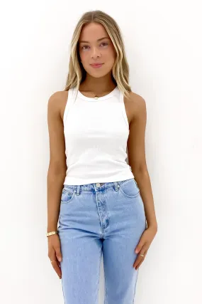 high - pressure environment Layered Hem Ella Tank White
