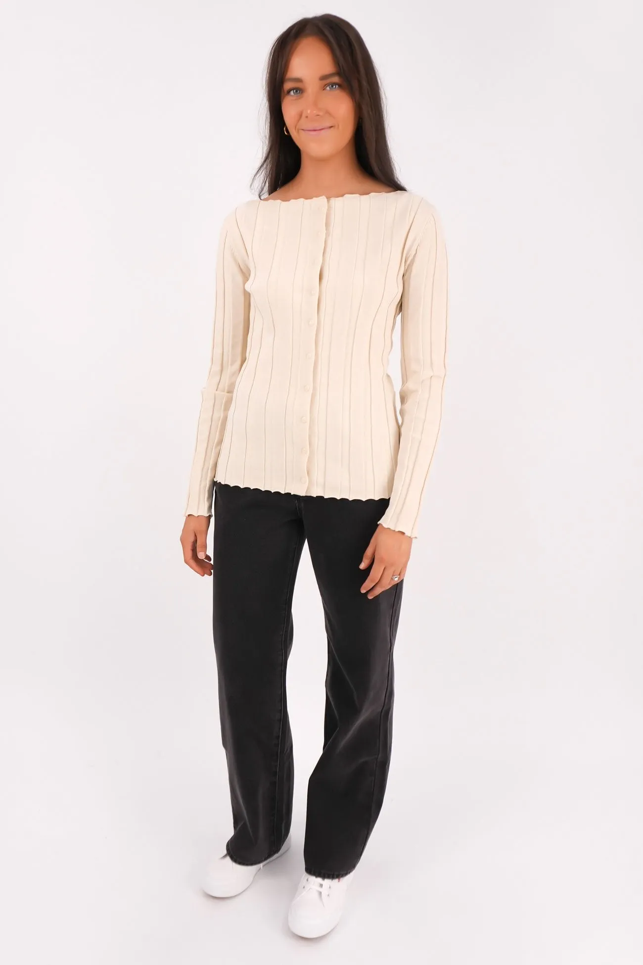 vintage Business Wear Ellen Long Sleeve Cream