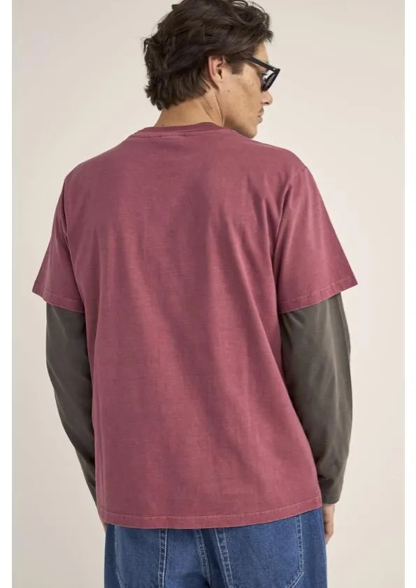 Comfy Layer Wear Ellipse Sun Short Sleeve T-Shirt Merlot
