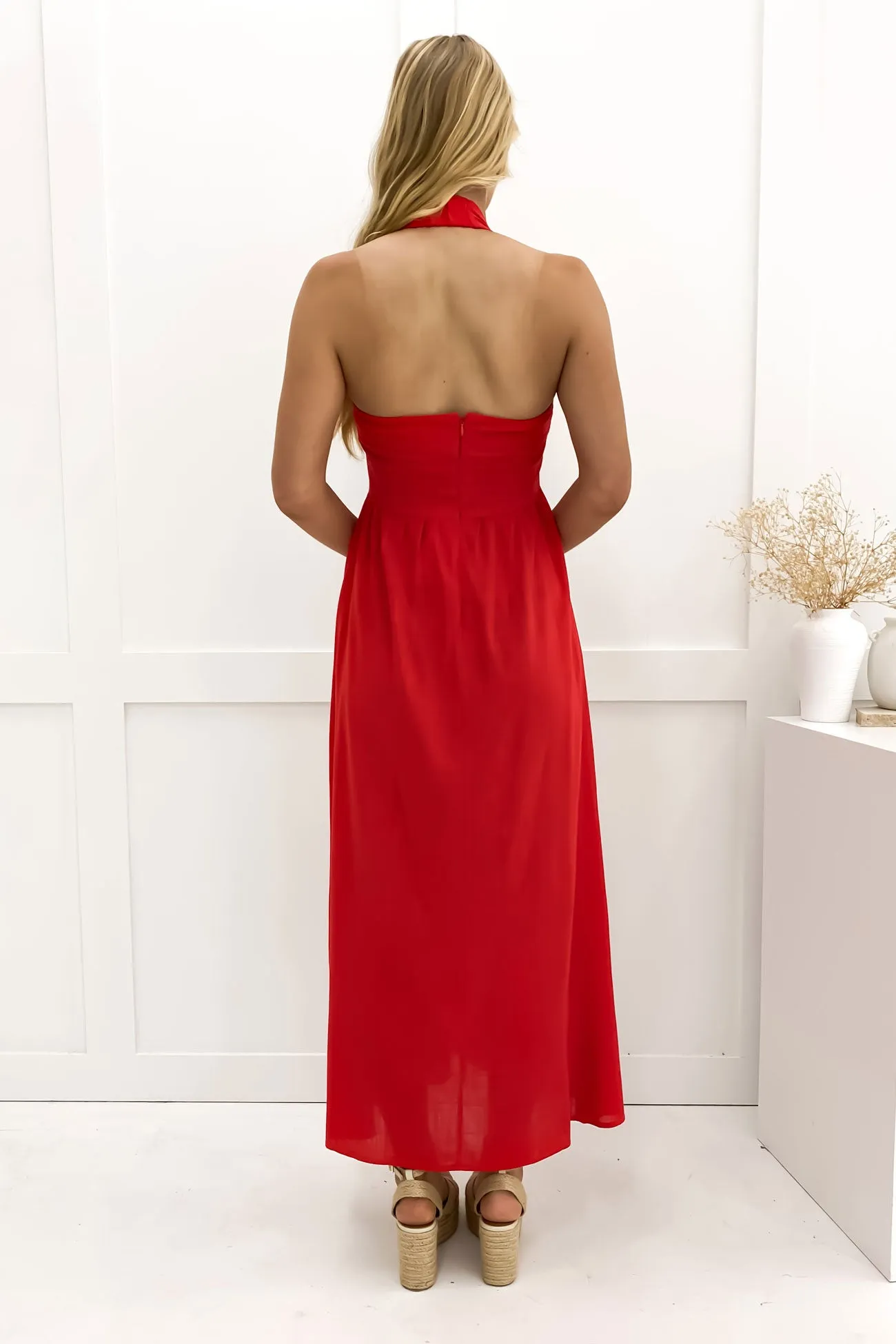 Elsie Midi Dress Red Free Shape