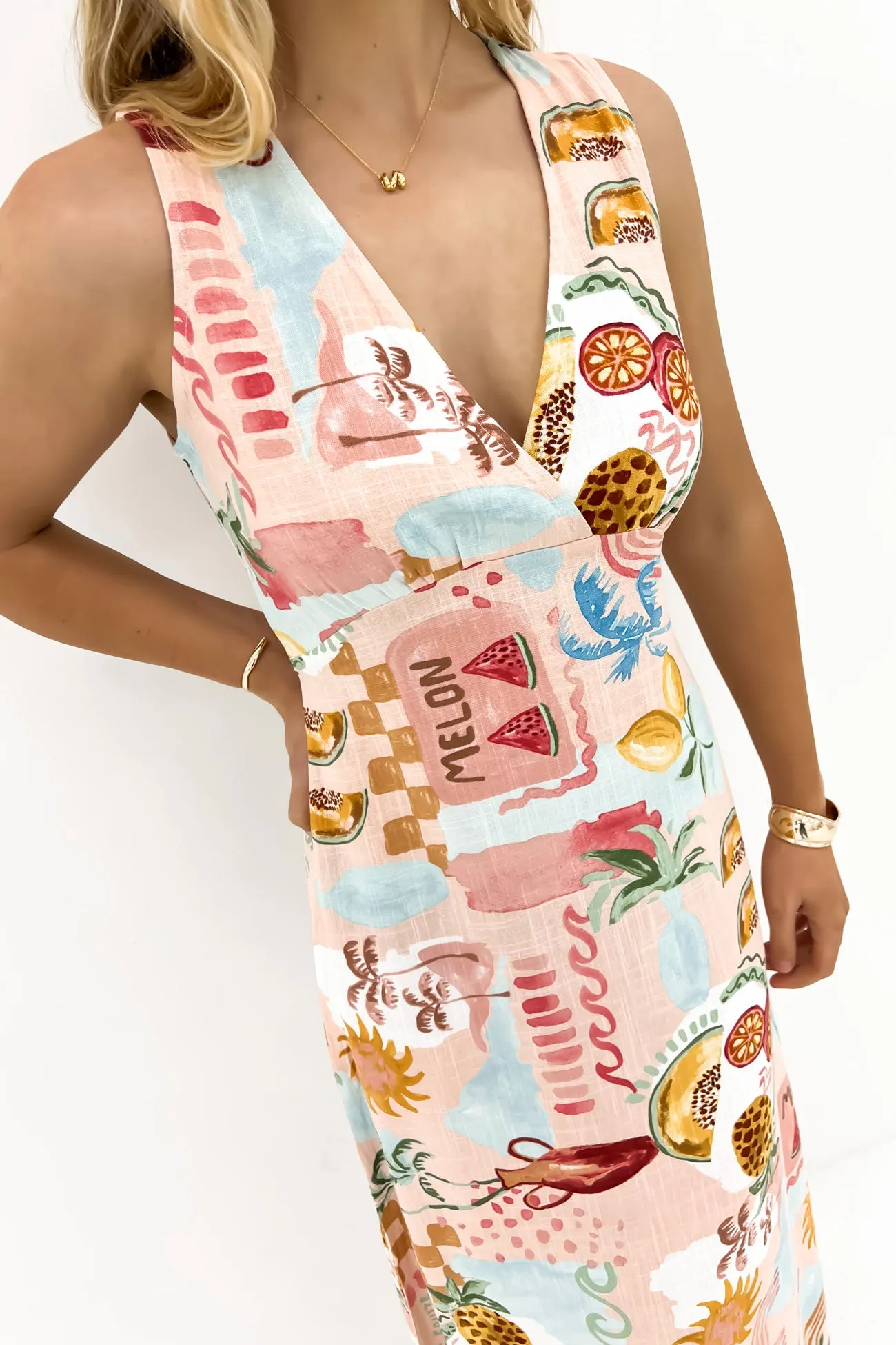 Elyssa Midi Dress Summer Haze Evening Tone Natural Feel