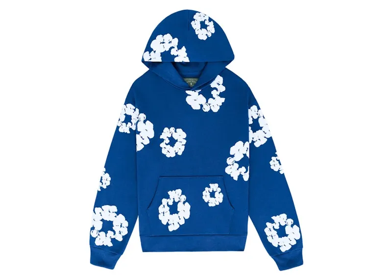Denim Tears The Cotton Wreath Sweatshirt Royal Blue Fur Trim Smooth Surface