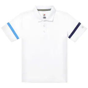 Fila Boys Core Polo - White/Navy Wrinkle-Free