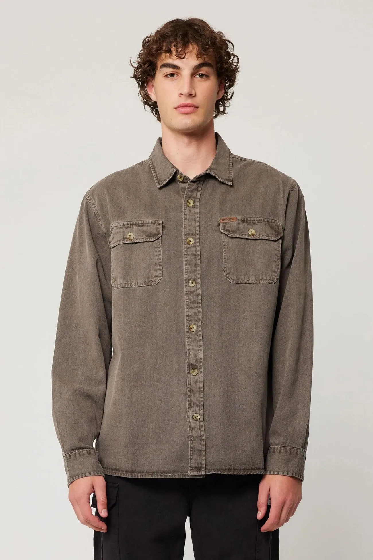 Trailer Drill Shirt Brown Smooth Texture