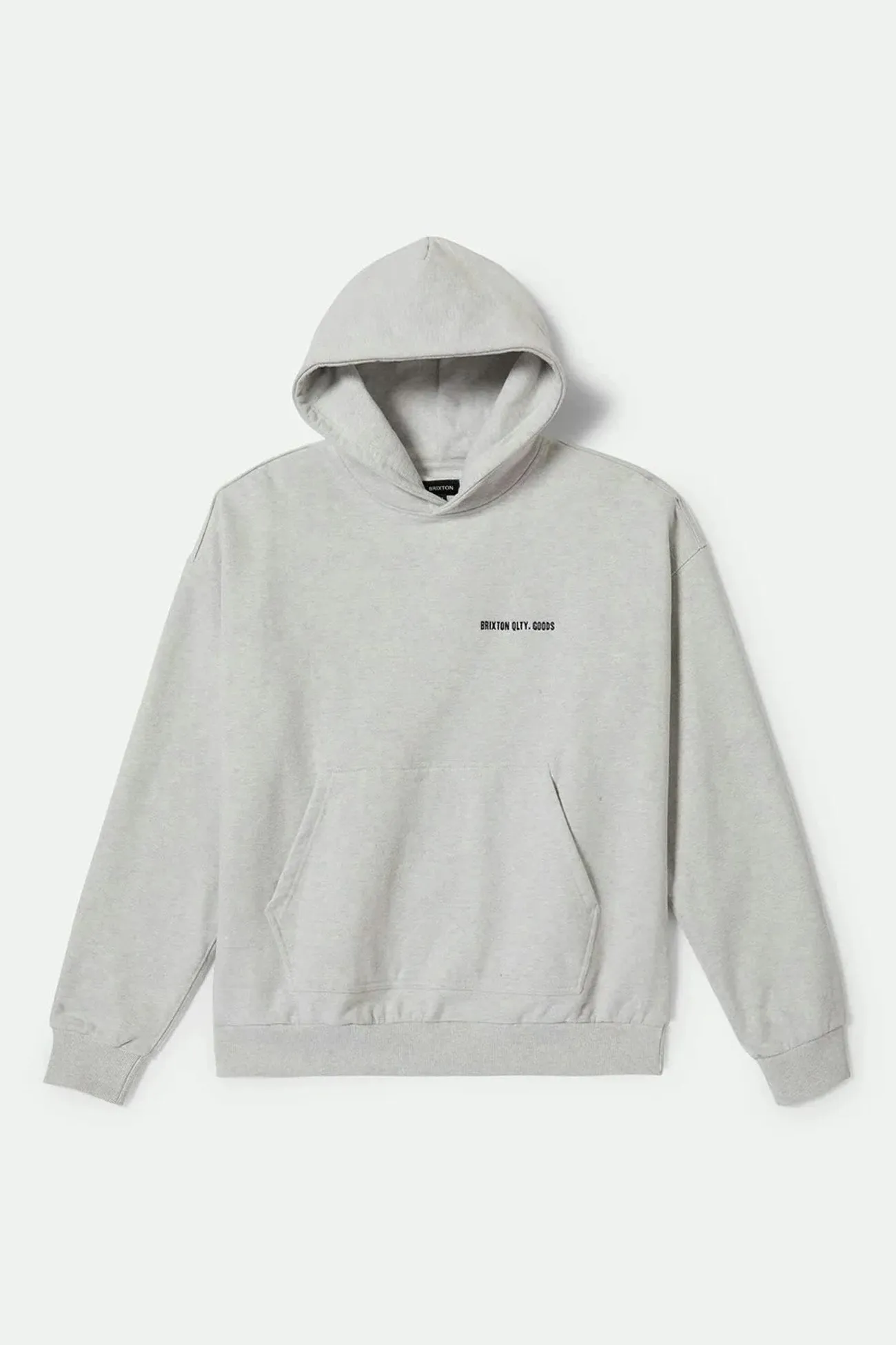 Embroidered Heavy Weight Hood Heather Grey Ash Layered Look
