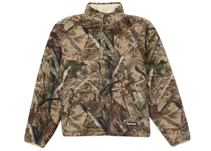 Low-waisted Zip - up Supreme Polartec Shearling Reversible Pullover (Fw24) Truetimber Htc Fall Camo